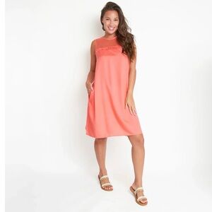 Elsie & Zoey Coral Mesh tank/ cover up dress